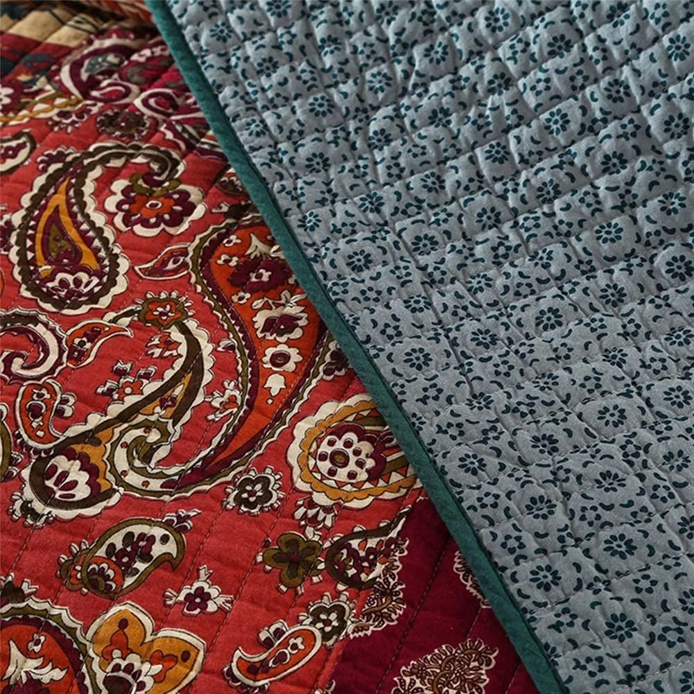 روتختی تکه دوزی شده طرح دار، لحاف پنبه ای یک نفره و دو نفره، 178x228 سانتی متر به همراه 1 روبالشی 51x70 سانتی متر، 218x228 سانتی متر، 259x269 سانتی متر