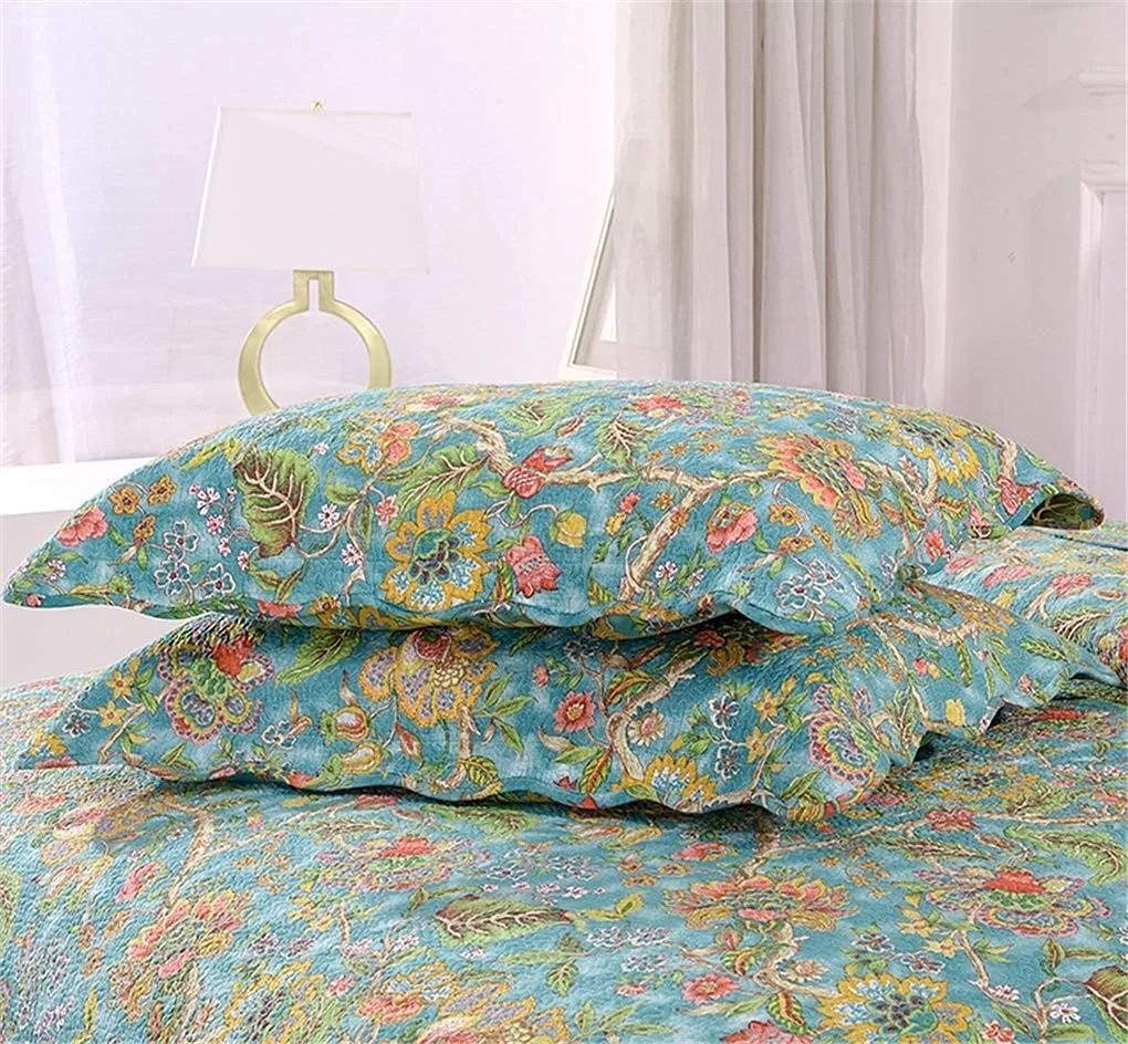 روتختی لحاف‌دوزی شده پنبه‌ای سایز کینگ GBMULG، ست ۳ تکه با طرح تکه‌دوزی به همراه ۲ روبالشی، سبک و نرم، مناسب تخت ۲۳۰ در ۲۵۰ سانتی‌متر