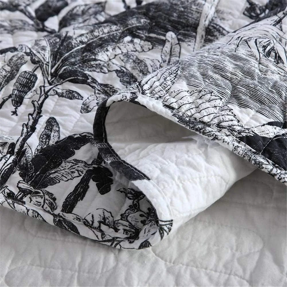 روتختی پنبه ای GBMULG ابعاد 230 در 250 سانتی متر، طرح چاپی سیاه و سفید، لحاف تکه دوزی شده، ست روتختی سه تکه، سبک ساده نوردیک روتختی پنبه ای GBMULG ابعاد 230 در 250 سانتی متر، طرح چاپی سیاه و سفید، لحاف تکه دوزی شده، ست روتختی سه تکه، سبک ساده نوردیک