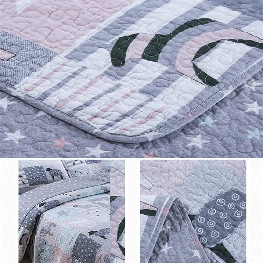 روتختی لحافدوزی شده کارتونی تکهدوزی شده به همراه 2 روبالشتی، رو تختی چند منظوره، لحاف، پتو، سرویس خواب خانگی برای کودکان - 3 تکه 230×250 سانتیمتر روتختی لحافدوزی شده کارتونی تکهدوزی شده به همراه 2 روبالشتی، رو تختی چند منظوره، لحاف، پتو، سرویس خواب خانگی برای کودکان - 3 تکه 230×250 سانتیمتر