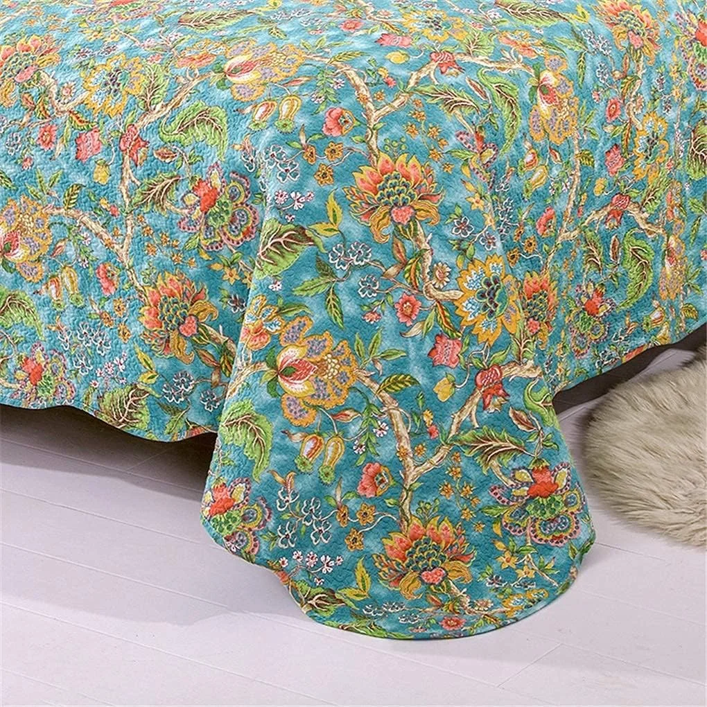 روتختی لحاف‌دوزی شده پنبه‌ای سایز کینگ GBMULG، ست ۳ تکه با طرح تکه‌دوزی به همراه ۲ روبالشی، سبک و نرم، مناسب تخت ۲۳۰ در ۲۵۰ سانتی‌متر