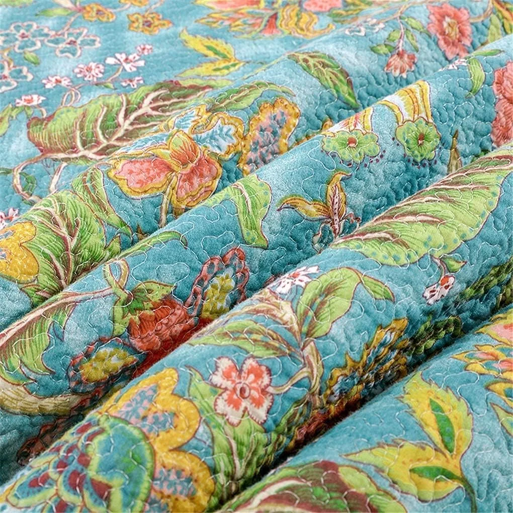 روتختی لحاف‌دوزی شده پنبه‌ای سایز کینگ GBMULG، ست ۳ تکه با طرح تکه‌دوزی به همراه ۲ روبالشی، سبک و نرم، مناسب تخت ۲۳۰ در ۲۵۰ سانتی‌متر