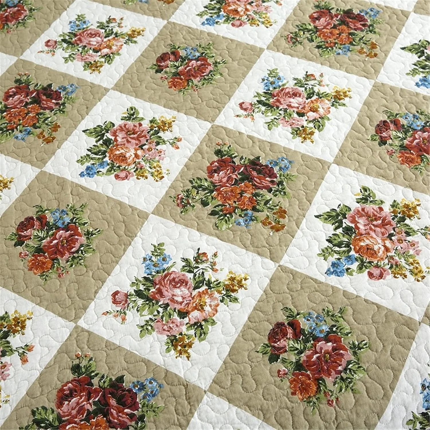 روتختی طرح تکه دوزی شده، ست لحاف سایز کینگ، ست روتختی 3/4 تکه طرح گلدار، ست ملحفه پنبه ای دو رو، رو انداز تخت به همراه بالش برای تخت دو نفره، قهوه ای، 3 تکه، قهوه ای-3 تکه روتختی طرح تکه دوزی شده، ست لحاف سایز کینگ، ست روتختی 3/4 تکه طرح گلدار، ست ملحفه پنبه ای دو رو، رو انداز تخت به همراه بالش برای تخت دو نفره، قهوه ای، 3 تکه، قهوه ای-3 تکه