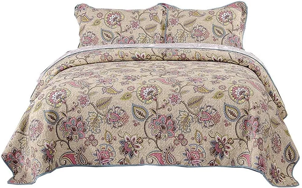 روتختی، لحاف‌دوزی شده، دو رو، طرح تکه‌دوزی، روتختی 230x250 سانتی‌متر با روکش بالش، پتو تخت + روبالشی، تکه‌دوزی، ست 3 تکه روکش بالش