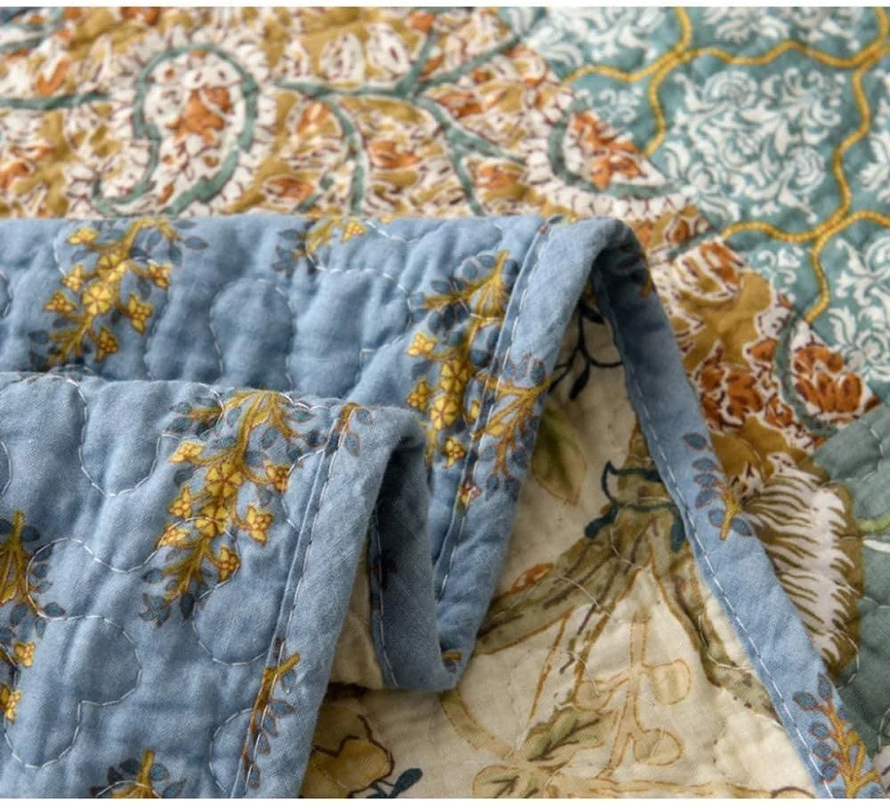 روتختی دو نفره طرح تکه دوزی سایز بزرگ 230X250 سانتی متر، ست 3 تکه شامل 1 روتختی و 2 روبالشی، ملحفه سبک وزن، طرح تکه دوزی-230X240 سانتی متر، طرح تکه دوزی-230X240 سانتی متر