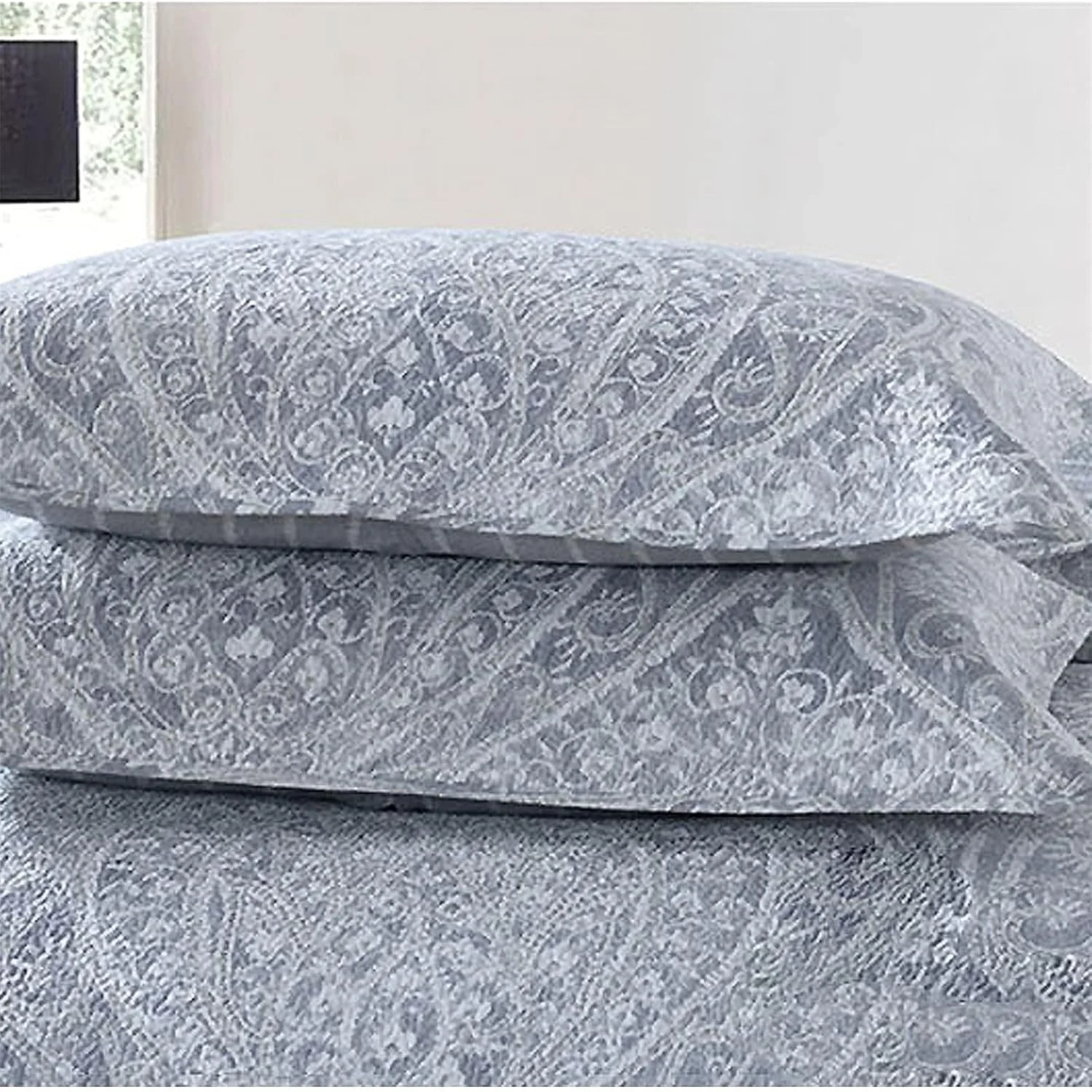 ست روتختی لحاف‌دوزی شده ۳ تکه GBMULG، طرح گلدار تکه‌دوزی شده دو رو، لحاف پنبه‌ای نرم و سبک، مناسب تخت دو نفره و کینگ، خاکستری، ۲۳۰x۲۵۰ سانتی‌متر