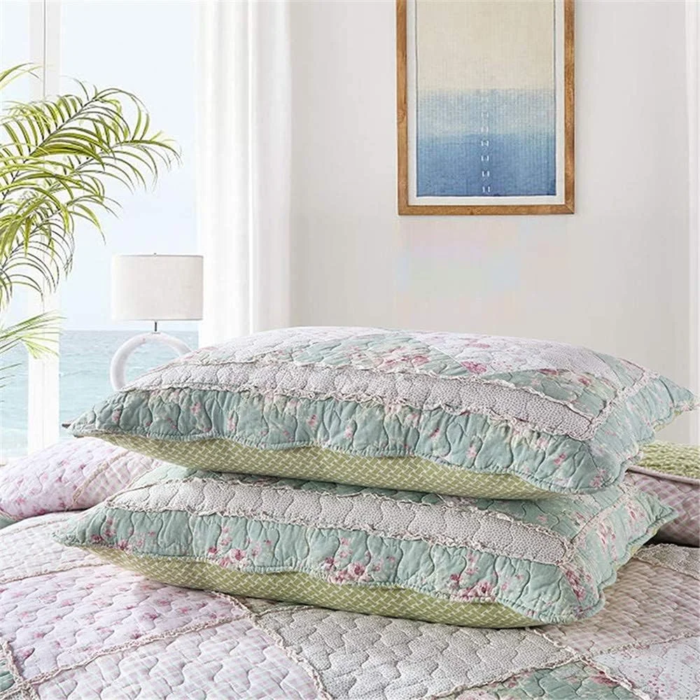 ست روتختی سه تکه طرح چهل تکه، سایز 230x250 سانتی متر، طرح صورتی و سبز به همراه 2 روبالشتی ست روتختی سه تکه طرح چهل تکه، سایز 230x250 سانتی متر، طرح صورتی و سبز به همراه 2 روبالشتی