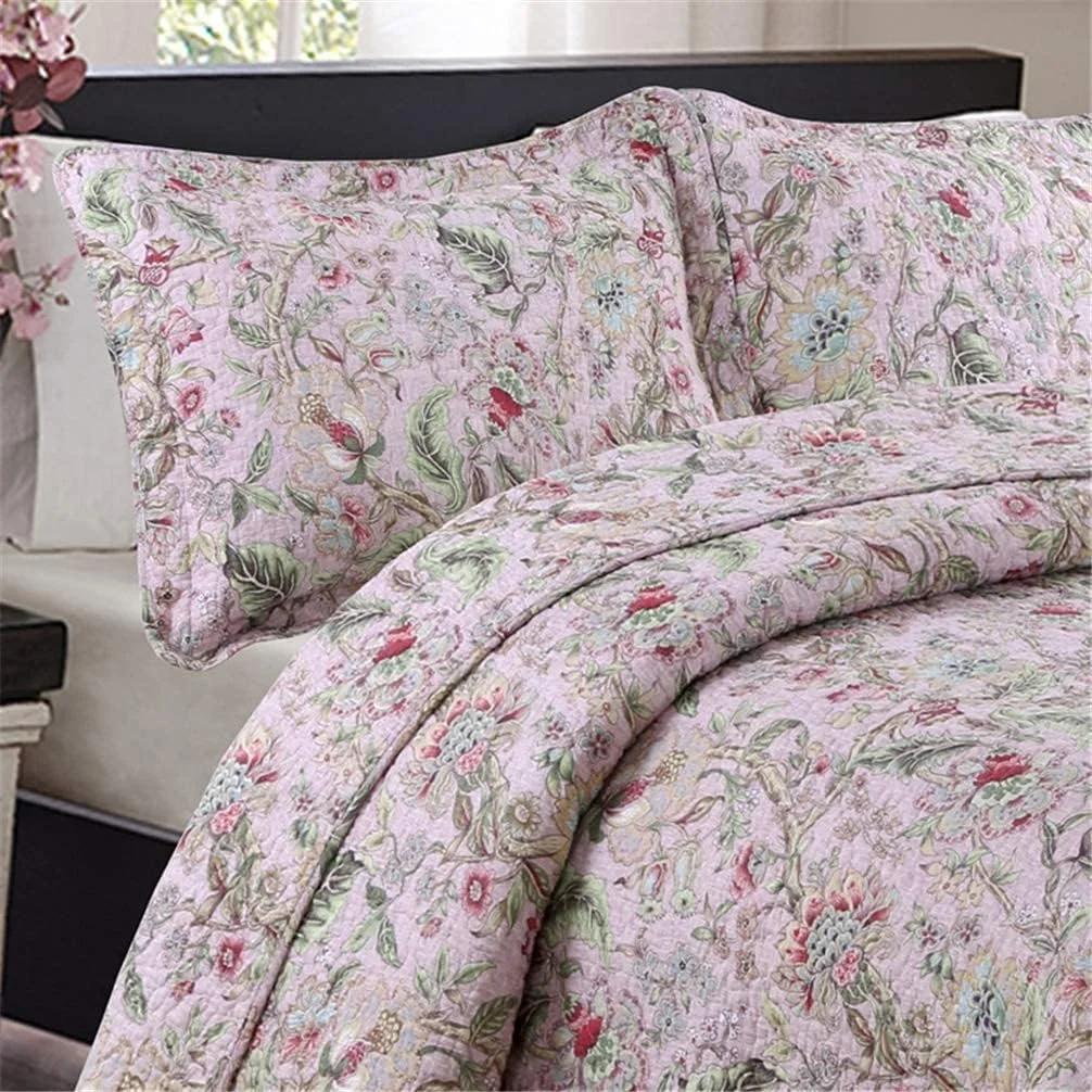 روتختی پنبه ای لحاف دار طرح تکه دوزی شده مناسب تخت، ابعاد 230 در 250 سانتی متر به همراه 2 روبالشتی