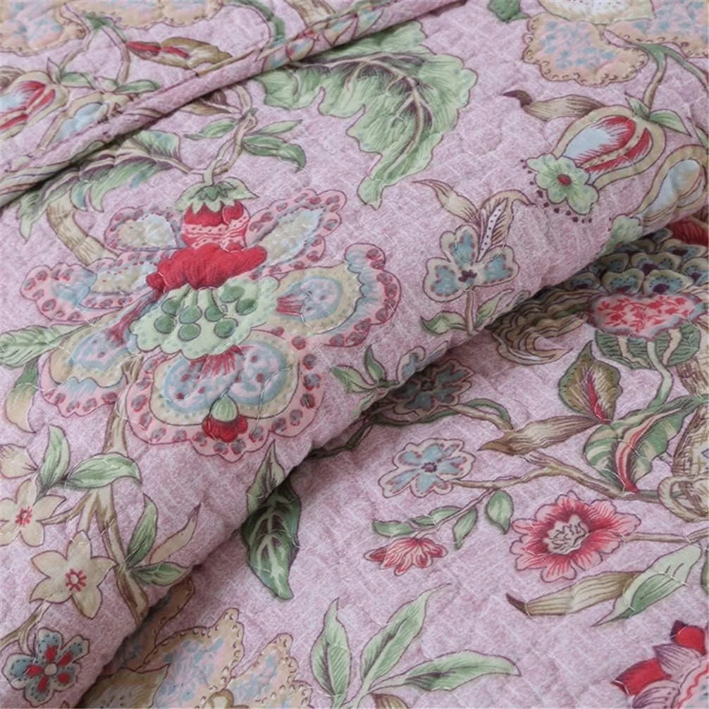 روتختی پنبه ای لحاف دار طرح تکه دوزی شده مناسب تخت، ابعاد 230 در 250 سانتی متر به همراه 2 روبالشتی