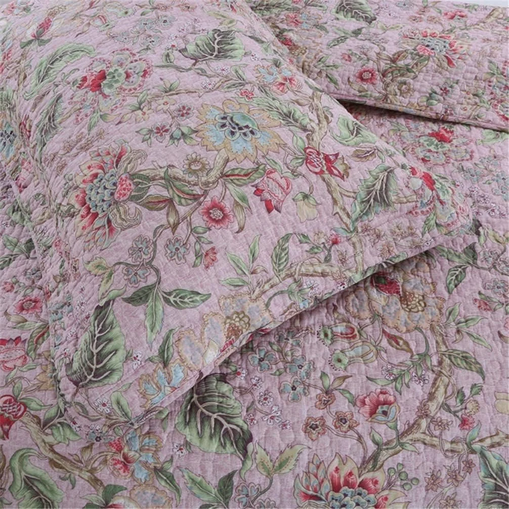 روتختی پنبه ای لحاف دار طرح تکه دوزی شده مناسب تخت، ابعاد 230 در 250 سانتی متر به همراه 2 روبالشتی