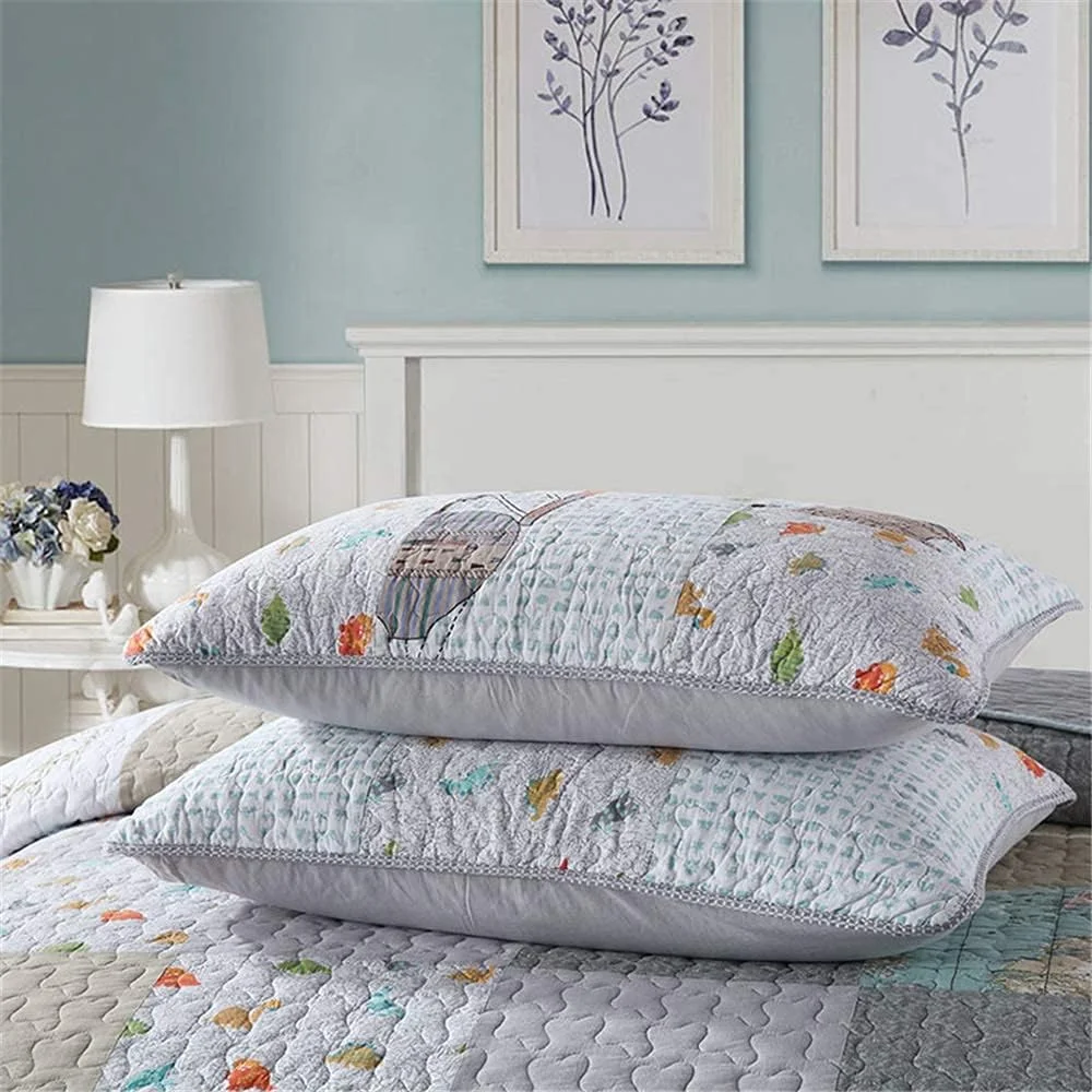 روتختی طرح دایناسور سایز کینگ سه تکه آبی روشن، لحاف تکه دوزی برگشت پذیر 230x250 سانتی متر