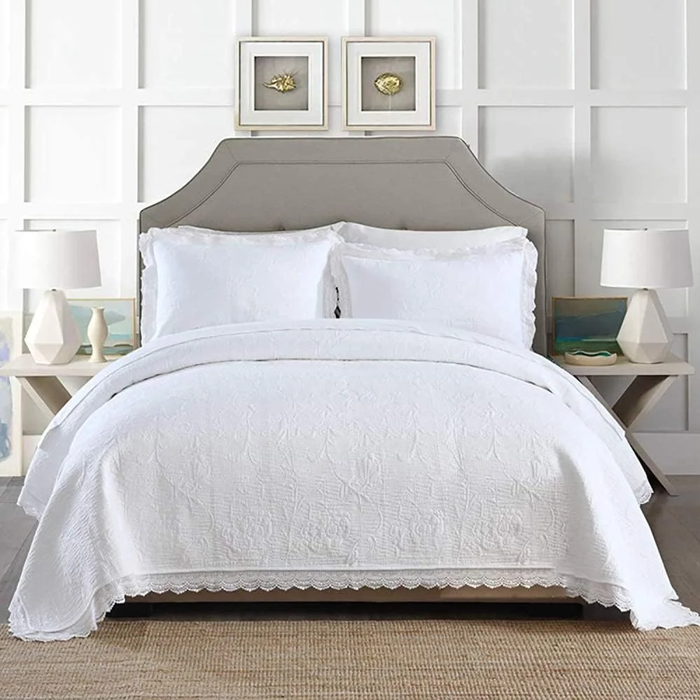 روتختی های لحافی جی بی ام یو ال جی سایز دو نفره روتختی لحافی کینگ پنبه ای تکه دوزی شده ست روتختی سایز کینگ لحاف و بالش، A، B-