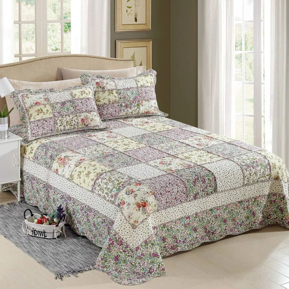 Bedspreads Double Size, Quilted Bedspread King Cotton Patchwork Quilts Bedding Throws Set Comforter And Pillow Shams,Patchwork2,Patchwork21- Bedspreads Double Size, Quilted Bedspread King Cotton Patchwork Quilts Bedding Throws Set Comforter And Pillow Shams,Patchwork2,Patchwork21-