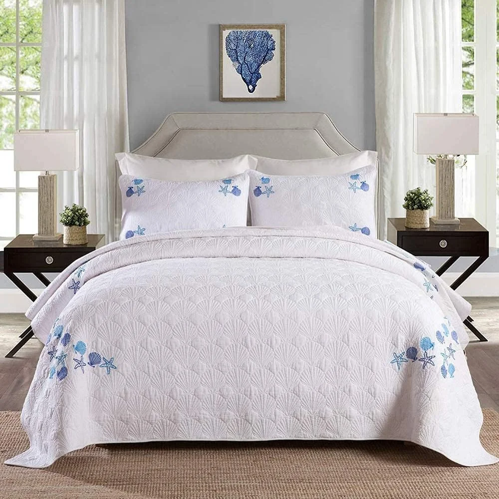 Quilted Bedspreads Double Size Quilted Bedspread King Cotton Patchwork Quilts King Size Bedding Set Comforter and Pillow,A,A-