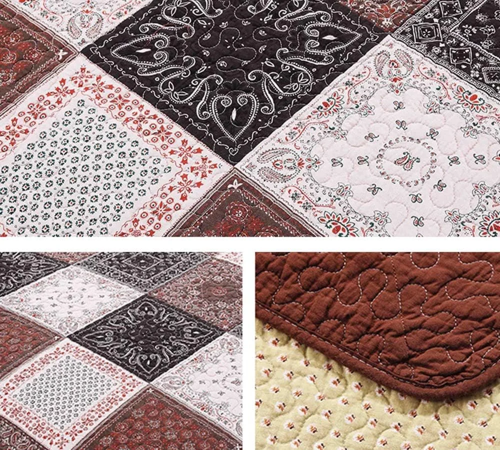 Bedspreads Double Size, Quilted Bedspread King Cotton Patchwork Quilts Bedding Throws Set Comforter And Pillow Shams,Patchwork2,Patchwork20-