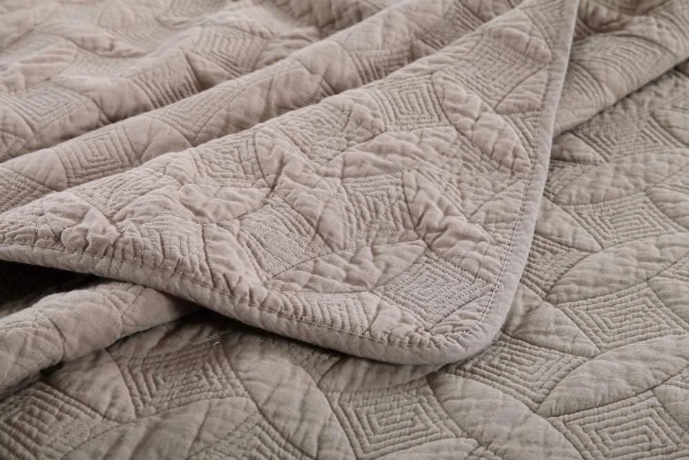 روتختی لحافی سایز دو نفره روتختی لحافی کینگ پنبه ای تکه دوزی شده ست روتختی سایز کینگ لحاف و بالش، خاکستری-230X250CM، خاکستری آ-کینگ 230X250cm