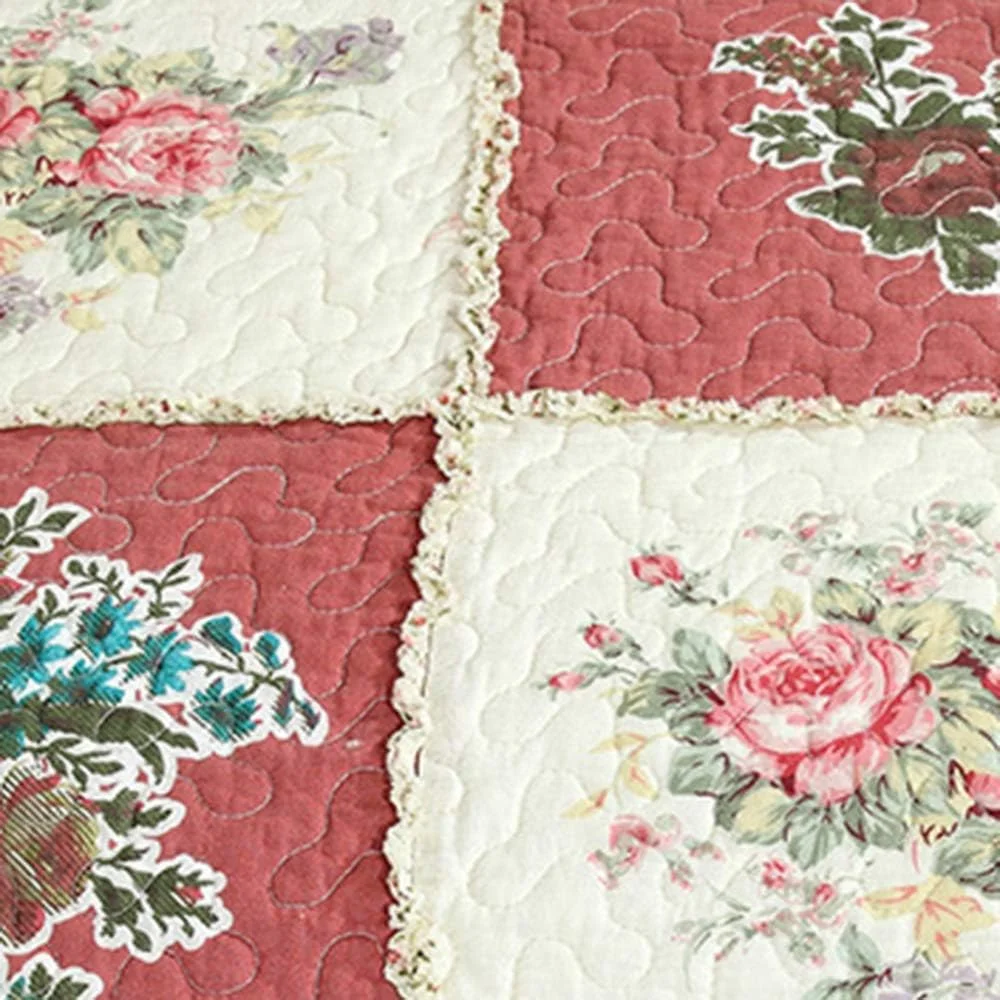 روتختی دو نفره GBMULG، روتختی لحافی کینگ سایز پنبه ای تکه دوزی شده، ست روتختی و روبالشتی، Patchwork2,Patchwork18-