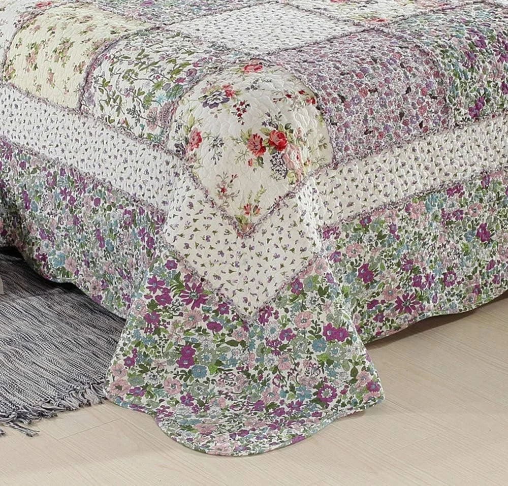 Bedspreads Double Size, Quilted Bedspread King Cotton Patchwork Quilts Bedding Throws Set Comforter And Pillow Shams,Patchwork2,Patchwork21-