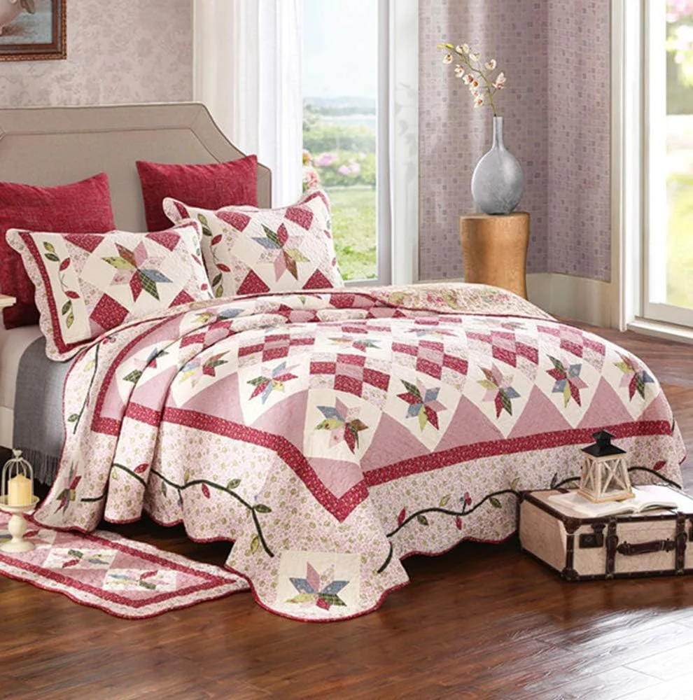 روتختی دو نفره طرح تکه دوزی شده، روتختی کینگ سایز پنبه ای، ست روتختی و روبالشتی، طرح تکه دوزی ۲۰، طرح تکه دوزی ۲ روتختی دو نفره طرح تکه دوزی شده، روتختی کینگ سایز پنبه ای، ست روتختی و روبالشتی، طرح تکه دوزی ۲۰، طرح تکه دوزی ۲