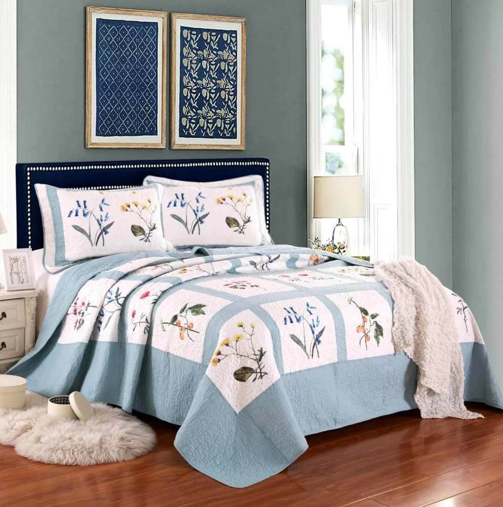 GBMULG Quilted Bedspreads Double King Size Bedspread Cotton Patchwork Quilts Bedding Throws Set Comforter And Pillow Shams,Patchwork7,Patchwork6-