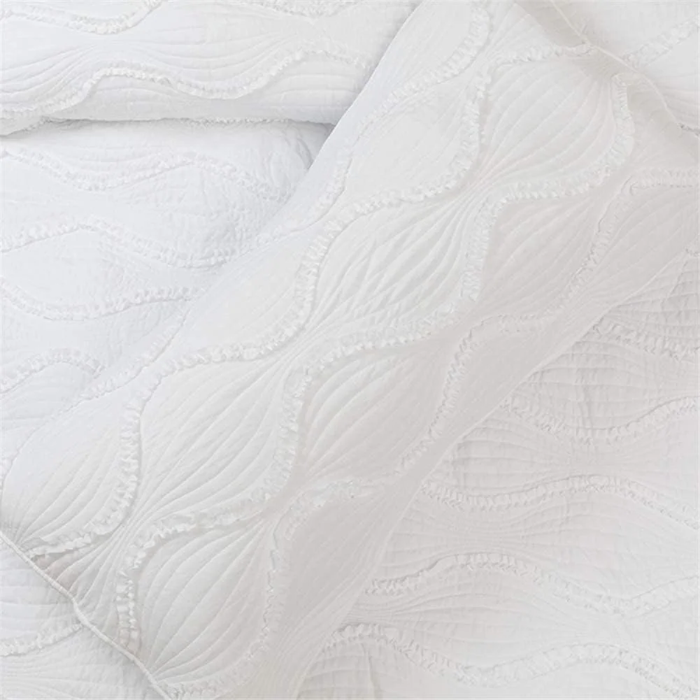 روتختی طرح گلدوزی شده پنبه ای سفید مناسب تخت های خیلی بزرگ، سبک وزن، طرح تکه دوزی شده، لحاف روتختی دو نفره به همراه 2 روبالشتی، 250 در 270 سانتی متر روتختی طرح گلدوزی شده پنبه ای سفید مناسب تخت های خیلی بزرگ، سبک وزن، طرح تکه دوزی شده، لحاف روتختی دو نفره به همراه 2 روبالشتی، 250 در 270 سانتی متر