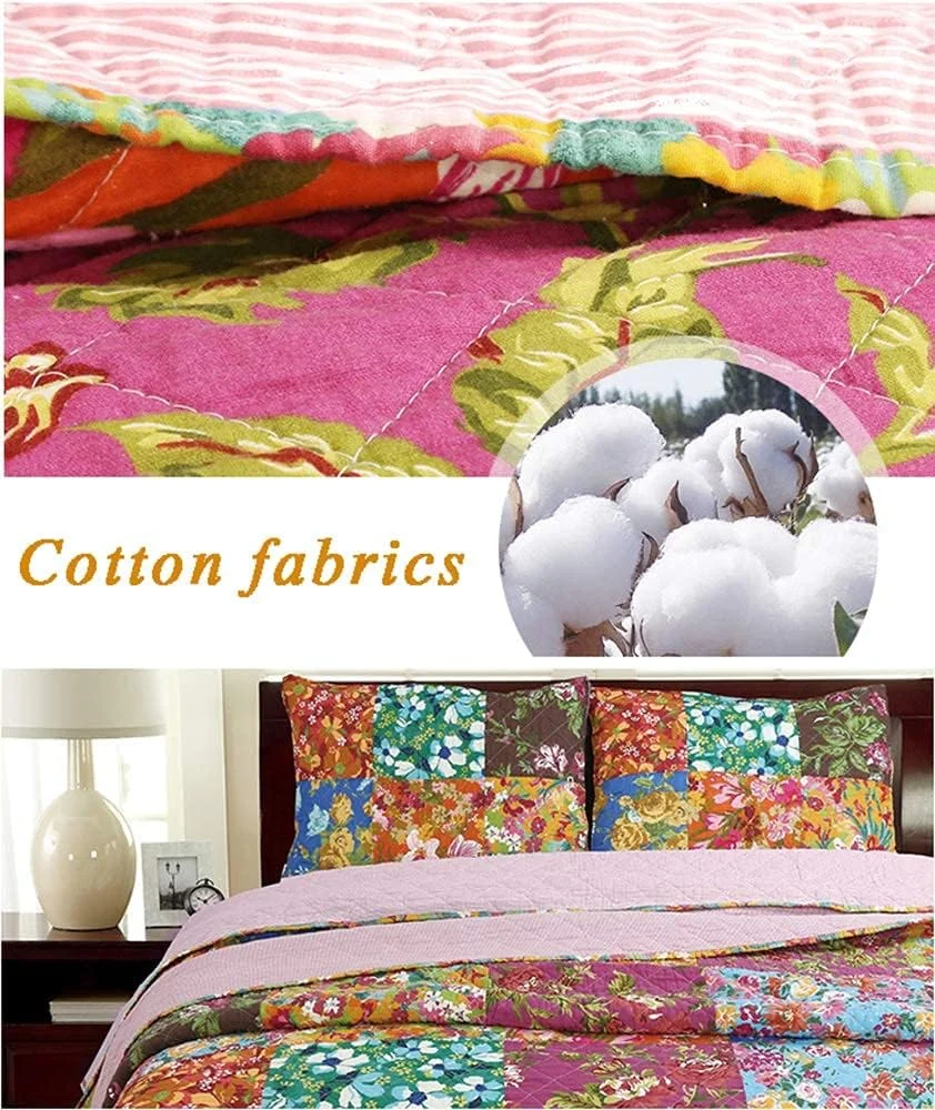 روتختی های طرح دار GBMULG مناسب تخت های دو نفره و کینگ سایز، روتختی های تکه دوزی شده پنبه ای، ست روتختی و روبالشتی