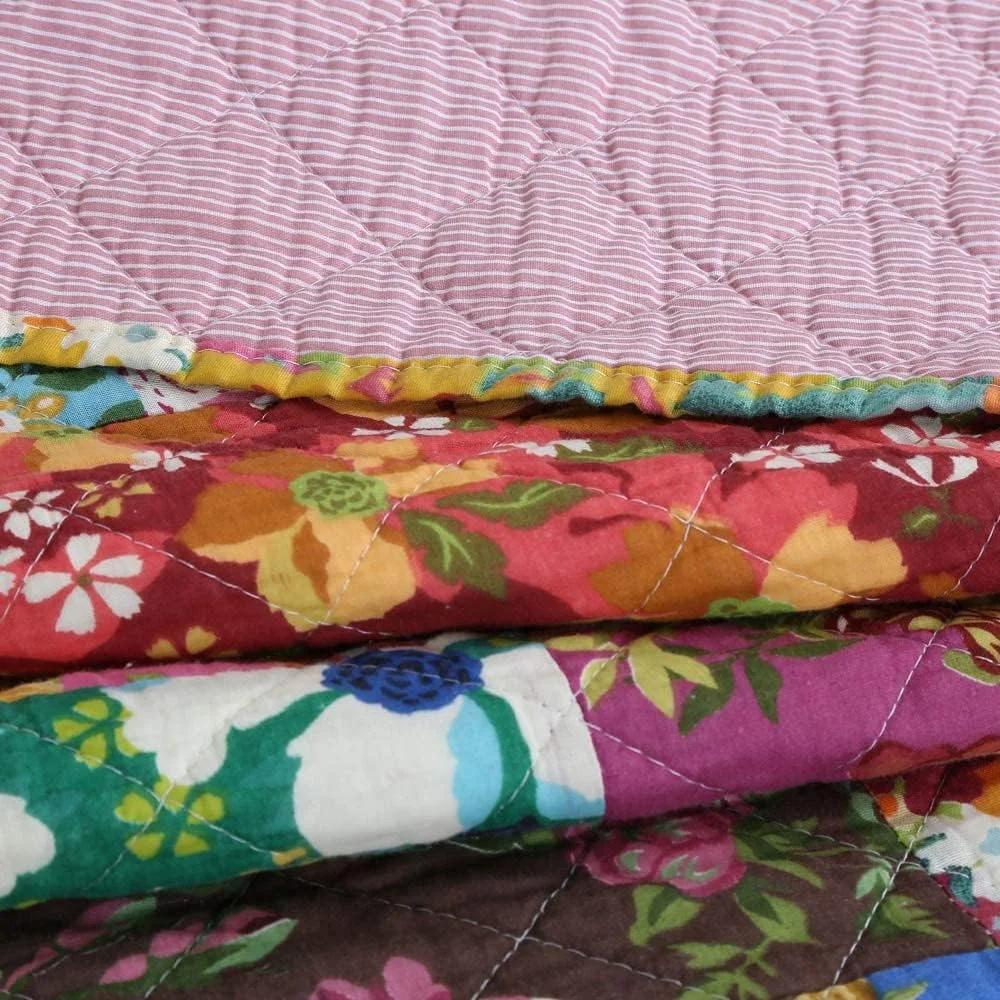 روتختی های طرح دار GBMULG مناسب تخت های دو نفره و کینگ سایز، روتختی های تکه دوزی شده پنبه ای، ست روتختی و روبالشتی