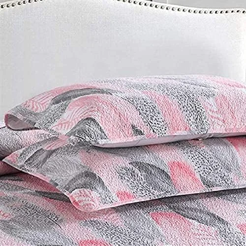 روتختی پنبهای سه تکه سایز کینگ، طرح گلدوزی شده دو رو، لحاف تکه دوزی شده با طرح گل، سبک و مناسب، روکش تخت خواب تزئینی به همراه 2 روبالشتی، صورتی روتختی پنبهای سه تکه سایز کینگ، طرح گلدوزی شده دو رو، لحاف تکه دوزی شده با طرح گل، سبک و مناسب، روکش تخت خواب تزئینی به همراه 2 روبالشتی، صورتی