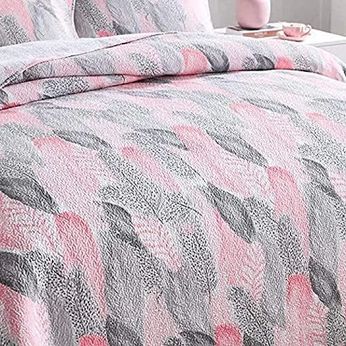 روتختی پنبهای سه تکه سایز کینگ، طرح گلدوزی شده دو رو، لحاف تکه دوزی شده با طرح گل، سبک و مناسب، روکش تخت خواب تزئینی به همراه 2 روبالشتی، صورتی روتختی پنبهای سه تکه سایز کینگ، طرح گلدوزی شده دو رو، لحاف تکه دوزی شده با طرح گل، سبک و مناسب، روکش تخت خواب تزئینی به همراه 2 روبالشتی، صورتی