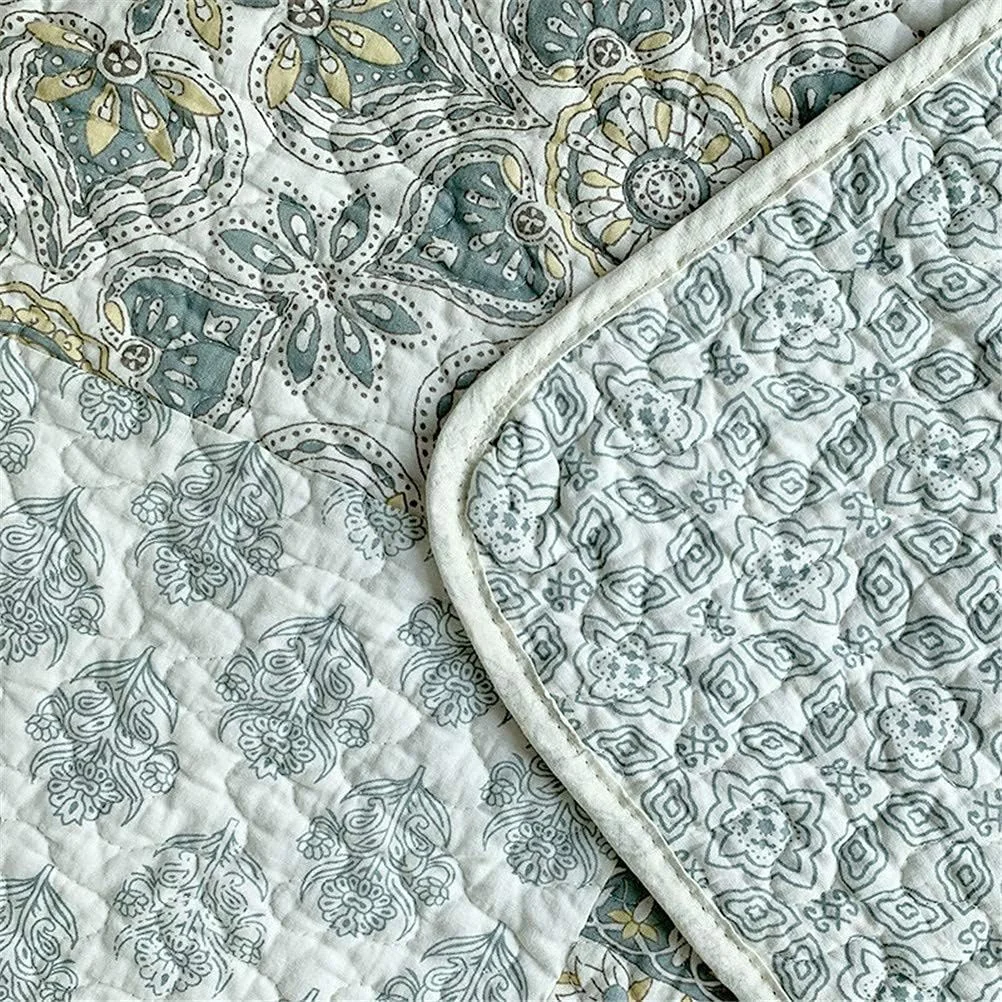 روتختی پنبه‌ای لحاف‌دار سه تکه GBMULG، پتوی نرم دورو، روتختی طرح نوردیک مناسب تخت دونفره ۱۳۵/۱۵۰، ابعاد ۲۵۹x۲۶۹ سانتی‌متر + ۲ عدد روبالشتی ۵۰x۹۰ سانتی‌متر، ۲۳۰x۲۵۰ سانتی‌متر، ۲۵۹x۲۶۹ سانتی‌متر