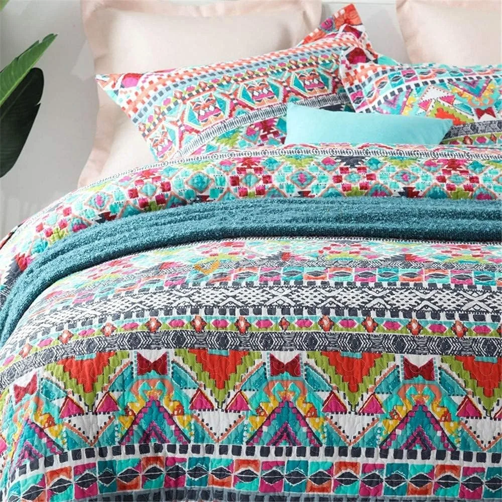 روتختی لحاف دار مناسب تخت خواب سایز خیلی بزرگ، طرح بوهمی چاپی هندسی، طرح تکه دوزی دو طرفه، ست روتختی فوق العاده نرم، 250 * 270 سانتی متر، 230 * 250 سانتی متر روتختی لحاف دار مناسب تخت خواب سایز خیلی بزرگ، طرح بوهمی چاپی هندسی، طرح تکه دوزی دو طرفه، ست روتختی فوق العاده نرم، 250 * 270 سانتی متر، 230 * 250 سانتی متر