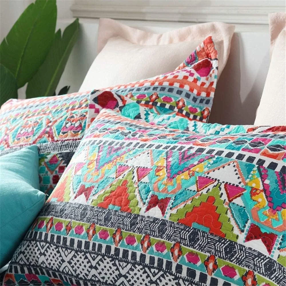 روتختی لحاف دار مناسب تخت خواب سایز خیلی بزرگ، طرح بوهمی چاپی هندسی، طرح تکه دوزی دو طرفه، ست روتختی فوق العاده نرم، 250 * 270 سانتی متر، 230 * 250 سانتی متر روتختی لحاف دار مناسب تخت خواب سایز خیلی بزرگ، طرح بوهمی چاپی هندسی، طرح تکه دوزی دو طرفه، ست روتختی فوق العاده نرم، 250 * 270 سانتی متر، 230 * 250 سانتی متر