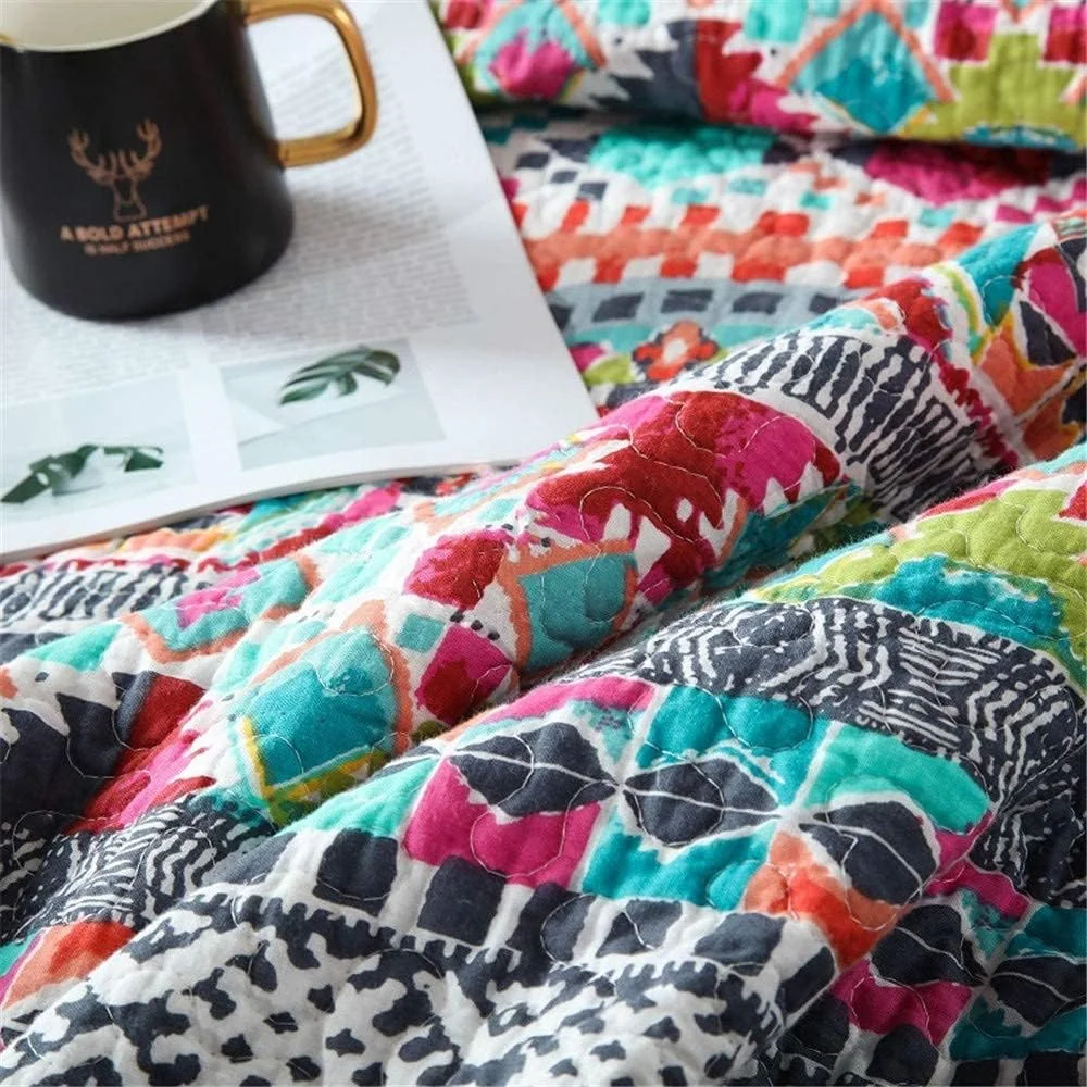 روتختی لحاف دار مناسب تخت خواب سایز خیلی بزرگ، طرح بوهمی چاپی هندسی، طرح تکه دوزی دو طرفه، ست روتختی فوق العاده نرم، 250 * 270 سانتی متر، 230 * 250 سانتی متر روتختی لحاف دار مناسب تخت خواب سایز خیلی بزرگ، طرح بوهمی چاپی هندسی، طرح تکه دوزی دو طرفه، ست روتختی فوق العاده نرم، 250 * 270 سانتی متر، 230 * 250 سانتی متر