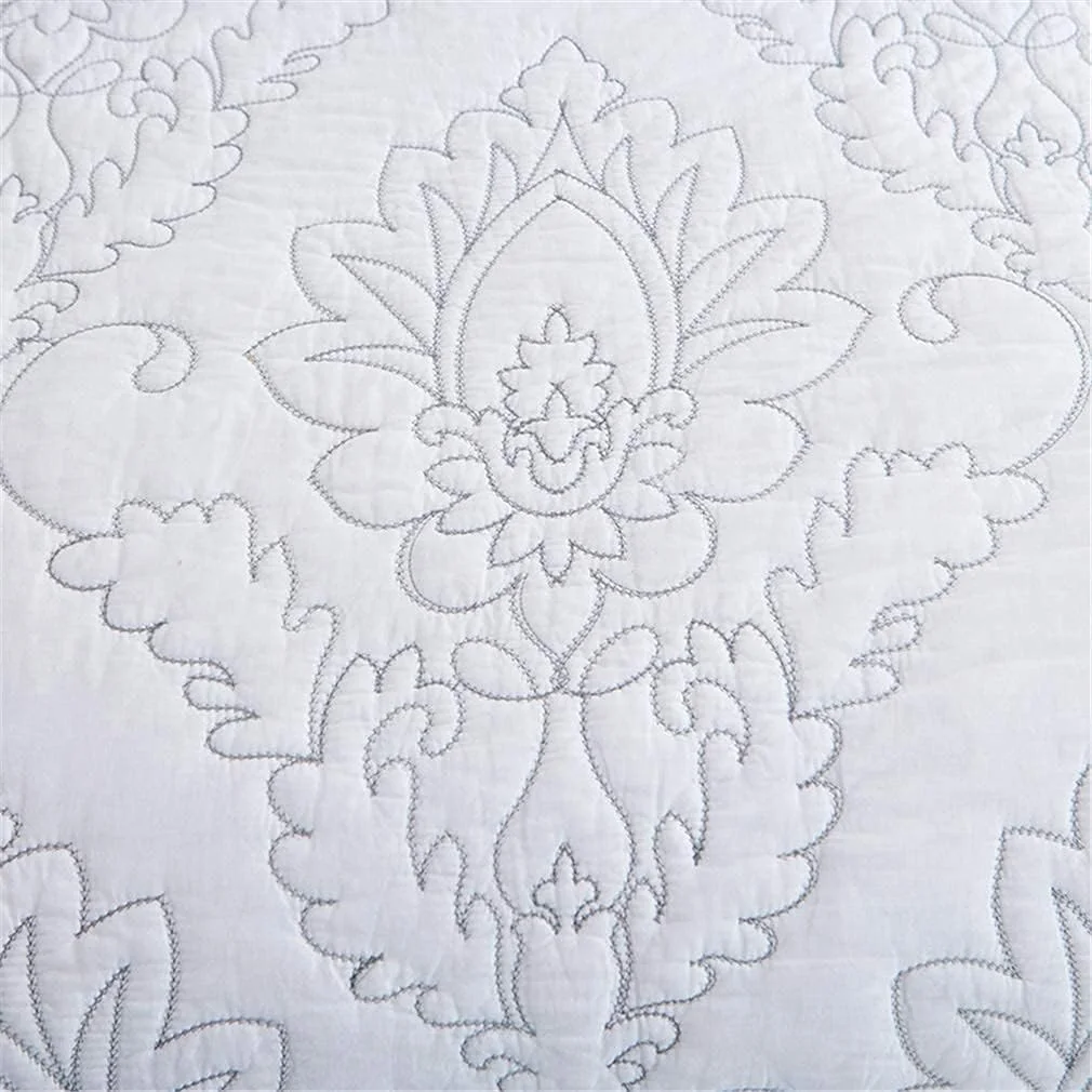 روتختی تکه دوزی شده GBMULG، ست لحاف دوزی شده با طرح گلدوزی گل، 230x250 سانتی متر، روتختی فوق العاده نرم و سبک برای زیبایی و گرمای بیشتر، سفید، 230 * 250 سانتی متر، سفید-250 * 270 سانتی متر