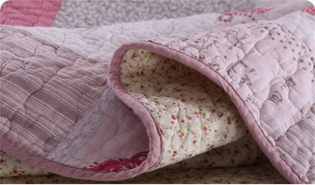 روتختی تکه دوزی شده 3 تکه پنبه ای طرح گلدار وینتیج دو رو ضد حساسیت به همراه 2 روبالشتی، 230 در 250 سانتی متر، FLORAL2، Floral2-