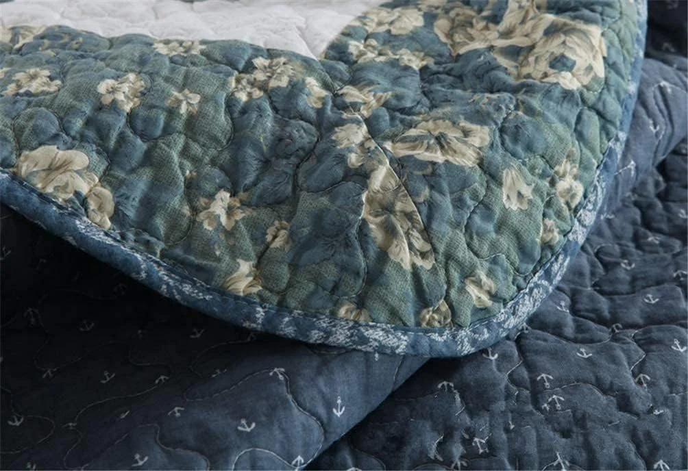 روتختی تکه دوزی شده سه تکه GBMULG، روتختی پنبه ای طرح گلدار قدیمی، روتختی لحافی دو رو، رو تختی با 2 بالش، 230 در 250 سانتی متر، FLORAL2,Floral1-