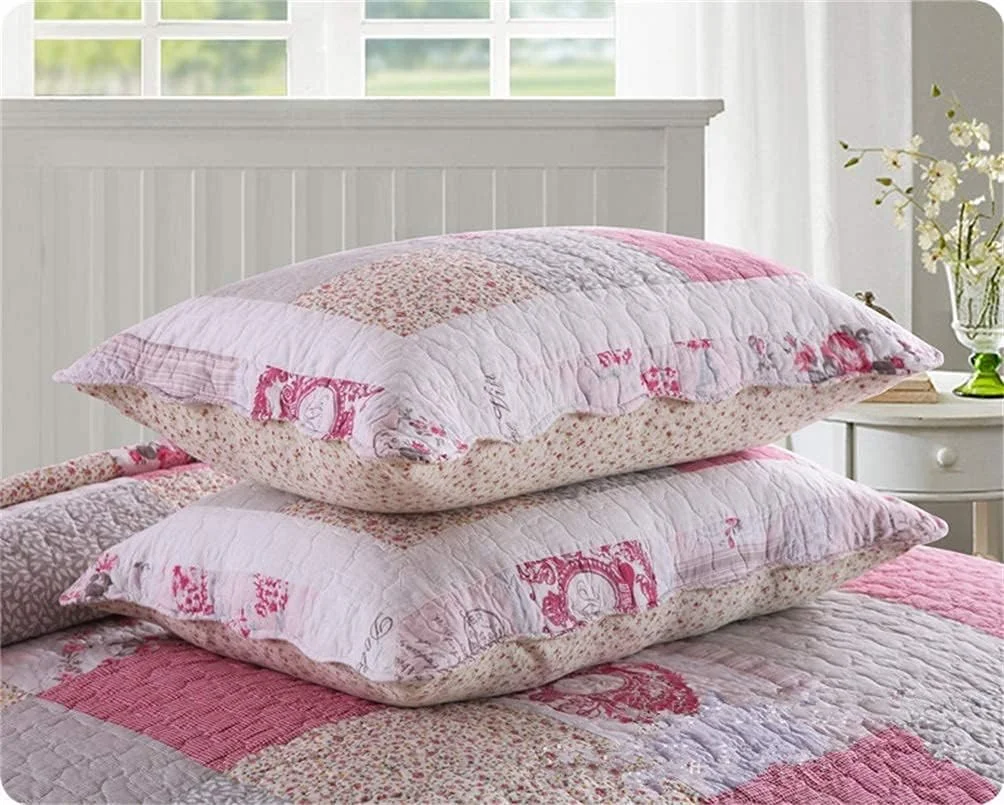 روتختی تکه دوزی شده 3 تکه پنبه ای طرح گلدار وینتیج دو رو ضد حساسیت به همراه 2 روبالشتی، 230 در 250 سانتی متر، FLORAL2، Floral2-