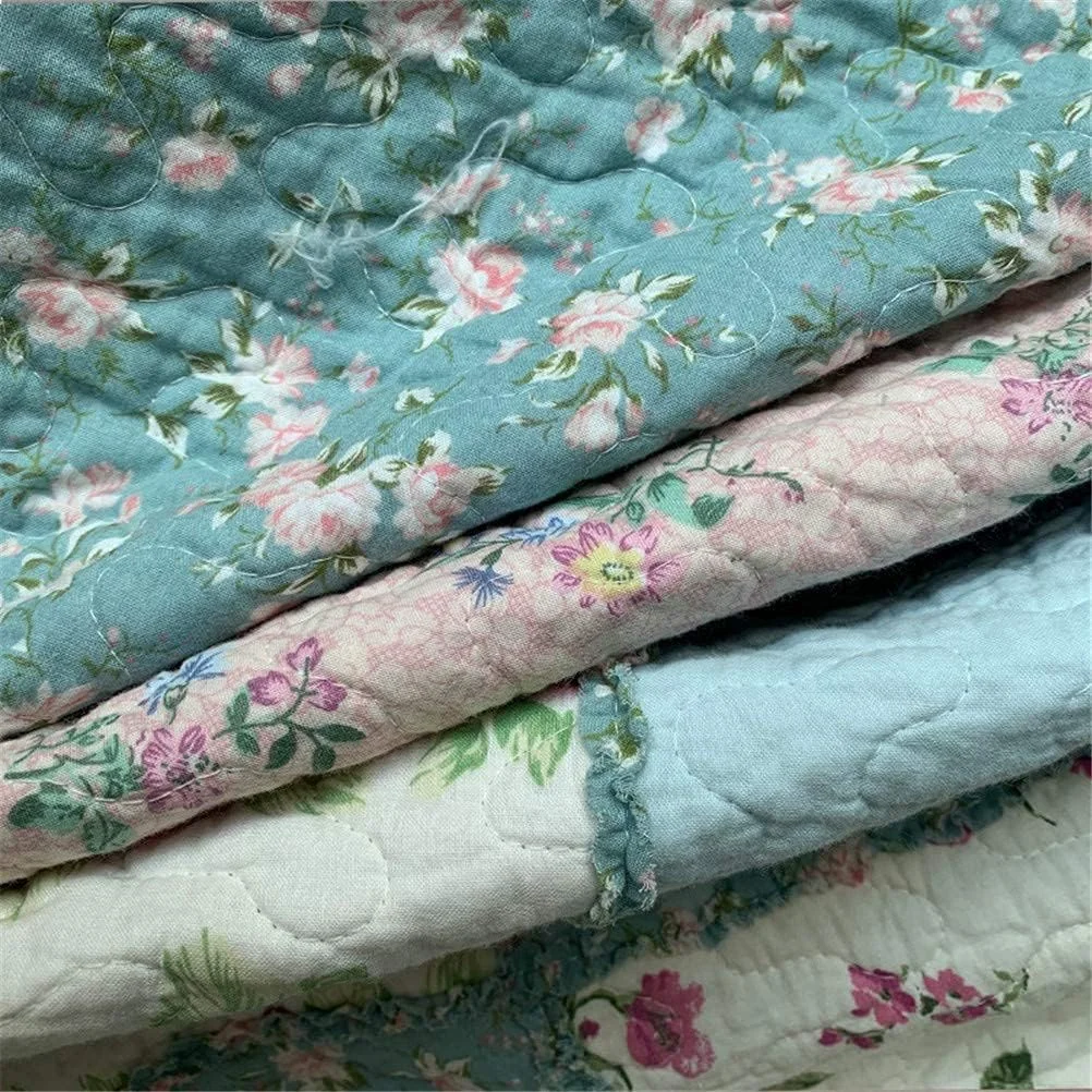 روتختی تکه دوزی شده پنبه ای، ست لحاف تکه دوزی 259x269 سانتی متر با 2 روبالشتی، پتوی بزرگ آبی روشن روکش مبل، روتختی تخت 180، 230x250 سانتی متر - 230x250 سانتی متر