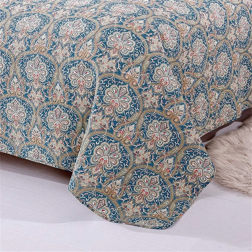 روتختی تکه دوزی شده سه تکه پنبه ای سایز کینگ به همراه دو روبالشتی، لحاف سبک و نرم، ابعاد 228 در 248 سانتی متر روتختی تکه دوزی شده سه تکه پنبه ای سایز کینگ به همراه دو روبالشتی، لحاف سبک و نرم، ابعاد 228 در 248 سانتی متر