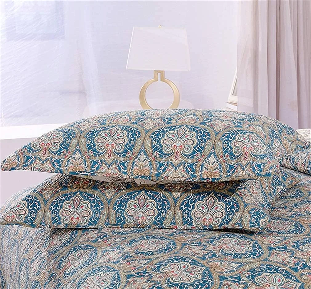 روتختی تکه دوزی شده سه تکه پنبه ای سایز کینگ به همراه دو روبالشتی، لحاف سبک و نرم، ابعاد 228 در 248 سانتی متر روتختی تکه دوزی شده سه تکه پنبه ای سایز کینگ به همراه دو روبالشتی، لحاف سبک و نرم، ابعاد 228 در 248 سانتی متر