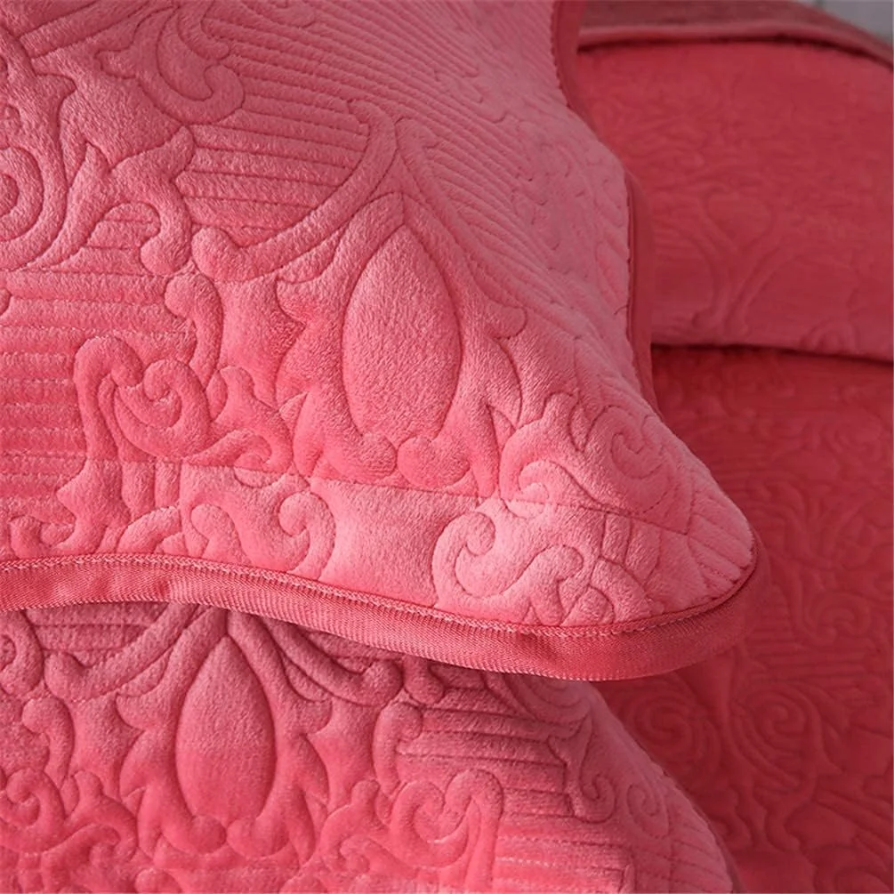 ست روتختی لحاف تکه دوزی شده پنبه ای 3 تکه GBMULG طرح برجسته گلدار، بنفش، صورتی، سایز بزرگ ست روتختی لحاف تکه دوزی شده پنبه ای 3 تکه GBMULG طرح برجسته گلدار، بنفش، صورتی، سایز بزرگ