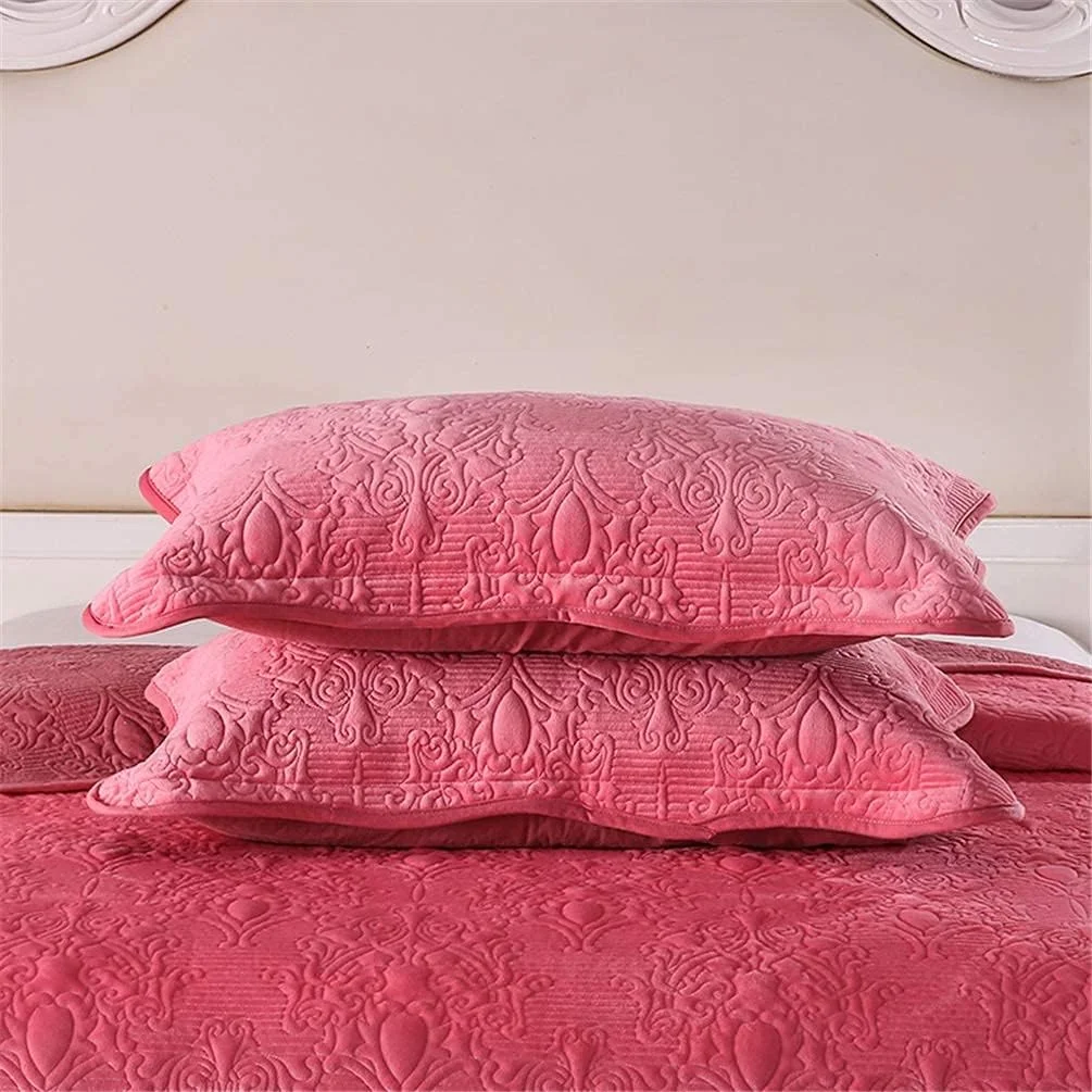 ست روتختی لحاف تکه دوزی شده پنبه ای 3 تکه GBMULG طرح برجسته گلدار، بنفش، صورتی، سایز بزرگ ست روتختی لحاف تکه دوزی شده پنبه ای 3 تکه GBMULG طرح برجسته گلدار، بنفش، صورتی، سایز بزرگ