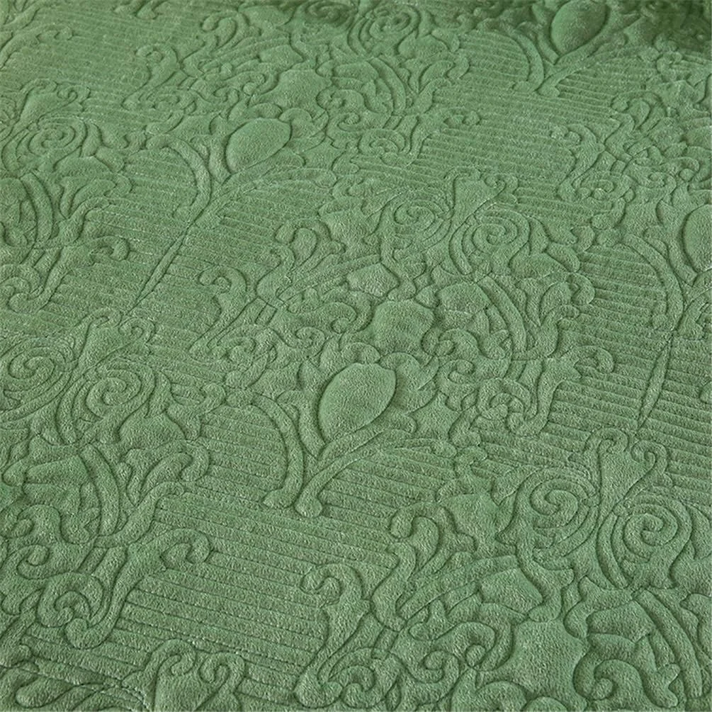 ست روتختی لحاف تکه دوزی شده پنبه ای 3 تکه، طرح برجسته گلدار، بنفش، سبز ست روتختی لحاف تکه دوزی شده پنبه ای 3 تکه، طرح برجسته گلدار، بنفش، سبز