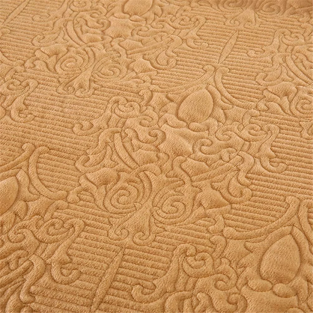 ست روتختی لحاف تکه دوزی شده پنبه ای 3 تکه GBMULG طرح برجسته گلدار، بنفش، طلایی، سایز بزرگ