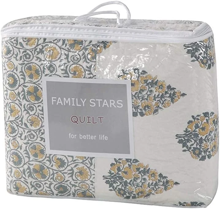 روتختی تکه دوزی شده سه تکه جی بی ام یو ال جی، سایز سوپر کینگ، روتختی پنبه ای، مناسب برای تخت های دو نفره و کینگ سایز، 250 در 270 سانتی متر، همراه با 2 روبالشتی