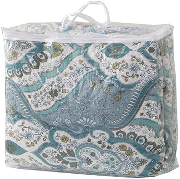 روتختی تکه دوزی شده سه تکه GBMULG سایز کینگ پنبه ای آبی/نارنجی، ست لحاف نرم شامل 2 روبالشتی، آبی، آبی روتختی تکه دوزی شده سه تکه GBMULG سایز کینگ پنبه ای آبی/نارنجی، ست لحاف نرم شامل 2 روبالشتی، آبی، آبی