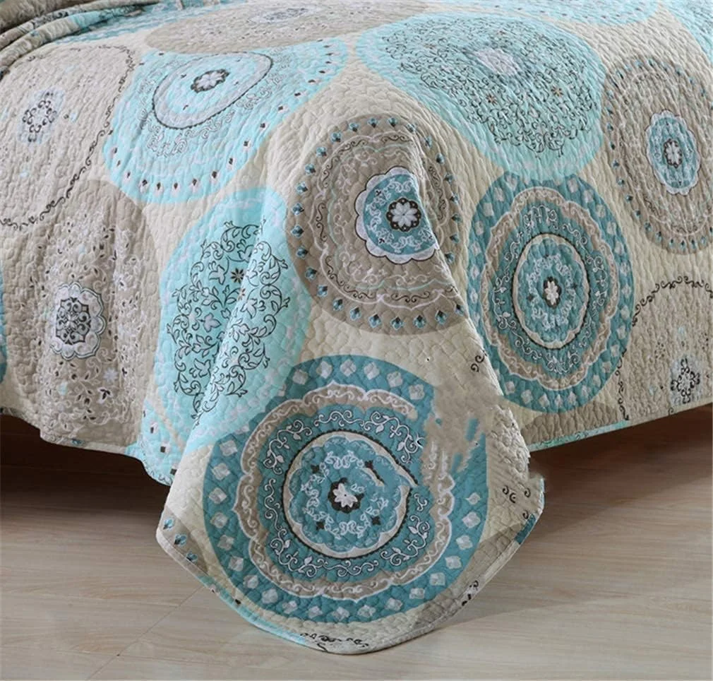 روتختی سه تکه طرح تکه دوزی برجسته سایز کینگ بسیار نرم شامل 2 روبالشتی، 230 در 250 سانتی متر