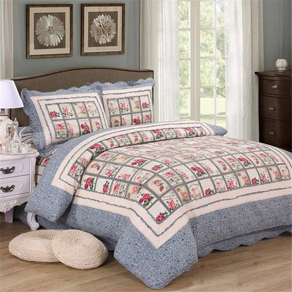 1 * روکش لحاف و 2 * روبالشی، 1 * ملحفه برای تخت 150، ست ملحفه طرح دار 4 تکه طرح تکه دوزی عجیب و غریب، 3 تکه، -3 تکه