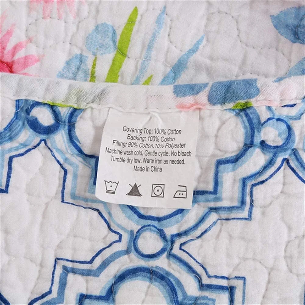 روتختی تکه دوزی شده سفید، روتختی پنبه ای، ست روتختی طرح گل، 3 تکه، پتو و روبالشتی میکروفیبر چند منظوره، 200 در 230 سانتی متر