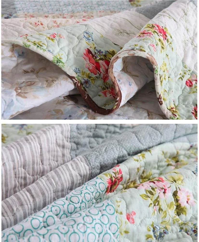 روتختی دو نفره سایز بزرگ 230X250 سانتی متر، لحاف تکه دوزی شده، ست 3 تکه شامل 1 رو تختی و 2 روبالشتی، ملحفه سبک وزن، 230X250 سانتی متر